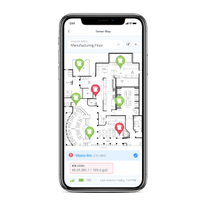 Waste Bin Level Sensor IOT iphone layout