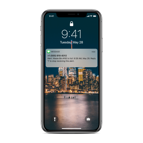 waste bin level sensor iphone app alert