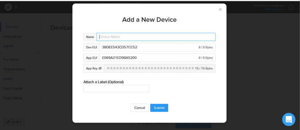 Helium Console Add Device